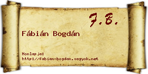 Fábián Bogdán névjegykártya